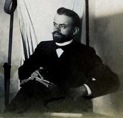 Gustav Zimmer in his room at Eden Seminary