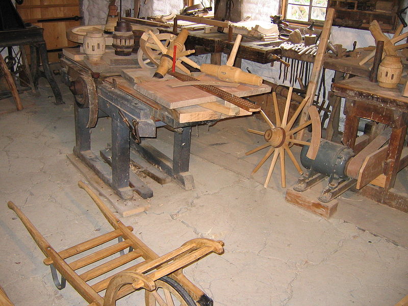 German wheelwright's shop